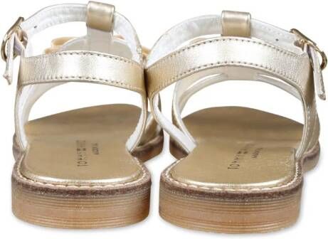 Tommy Hilfiger Junior metallic leather sandals Gold