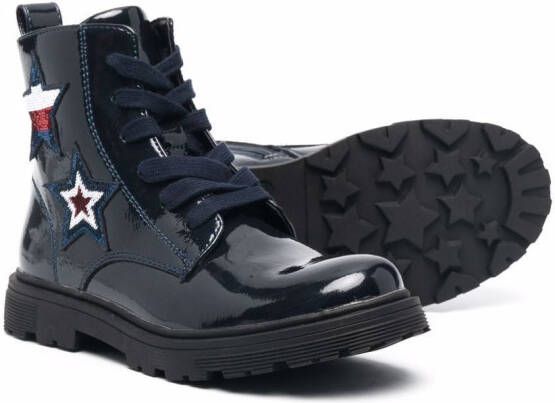 Tommy Hilfiger Junior Schnür lacquer boots Blue