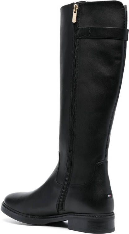 Tommy Hilfiger knee-length leather boots Black