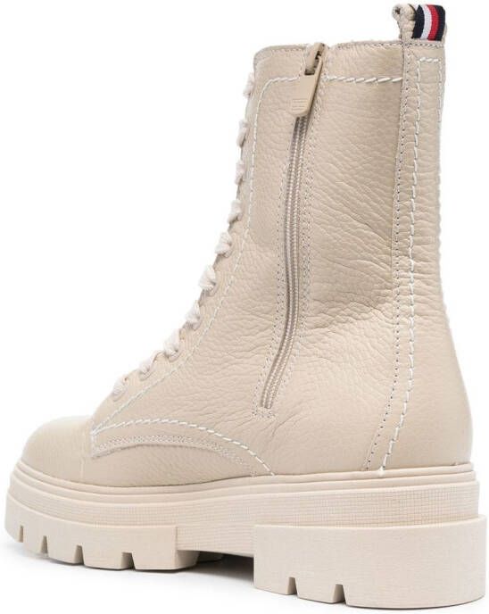Tommy Hilfiger lace-up leather ankle boots Neutrals