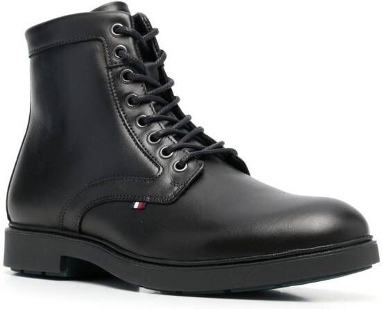 Tommy Hilfiger lace-up leather boots Black