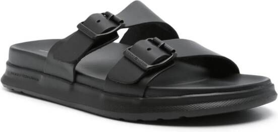 Tommy Hilfiger leather buckle sandals Black