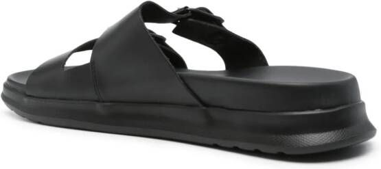 Tommy Hilfiger leather buckle sandals Black