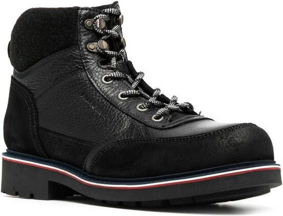 Tommy Hilfiger leather hiking boots Black