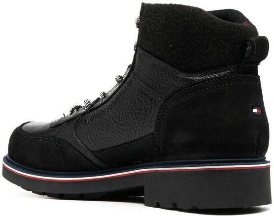 Tommy Hilfiger leather hiking boots Black