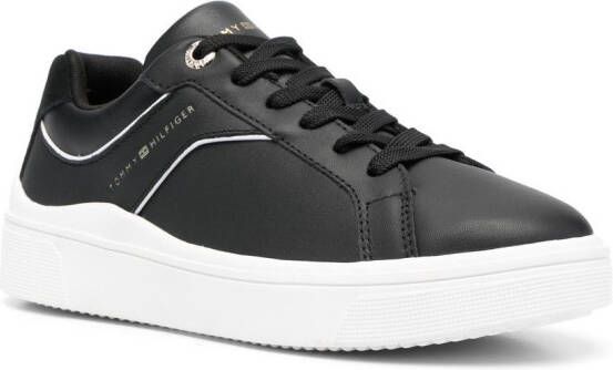 Tommy Hilfiger leather logo-print sneakers Black