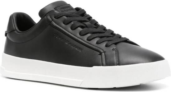Tommy Hilfiger logo debossed leather sneakers Black