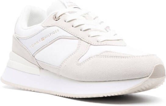 Tommy Hilfiger logo-debossed low-top suede sneakers White