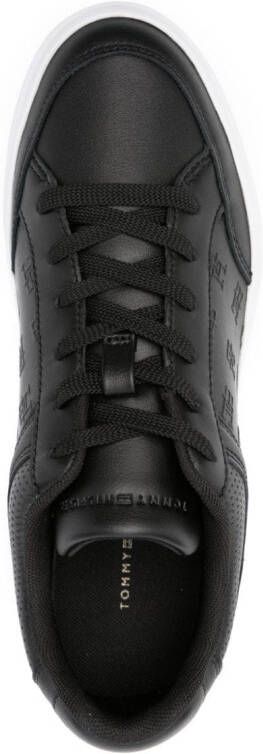 Tommy Hilfiger logo-embossed leather sneakers Black