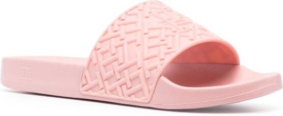 Tommy Hilfiger logo-embossed slides Pink
