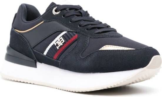Tommy Hilfiger logo-embroidered leather sneakers Blue