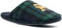 Tommy Hilfiger logo-embroidered tartan slippers Green - Thumbnail 2