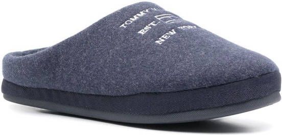 Tommy Hilfiger logo embroidery slippers Blue