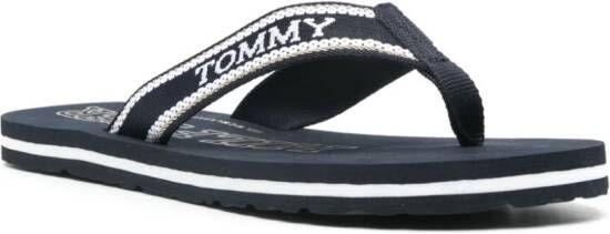 Tommy Hilfiger logo-jacquard flip flops Blue