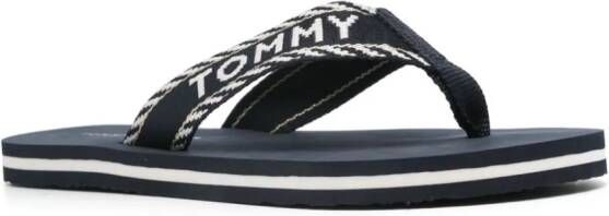 Tommy Hilfiger logo-jacquard flip flops Blue