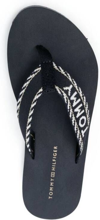 Tommy Hilfiger logo-jacquard flip flops Blue