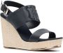 Tommy Hilfiger logo-patch wedge sandals Blue - Thumbnail 2