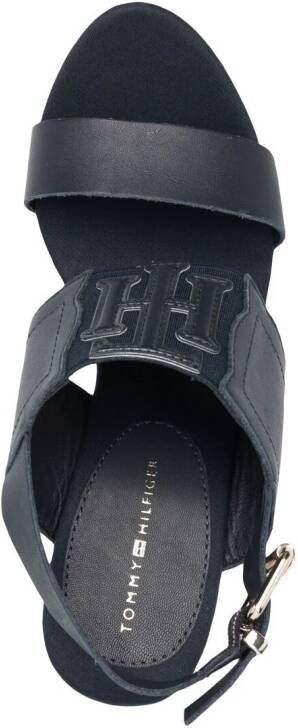 Tommy Hilfiger logo-patch wedge sandals Blue