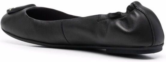 Tommy Hilfiger logo-plaque ballerina shoes Black
