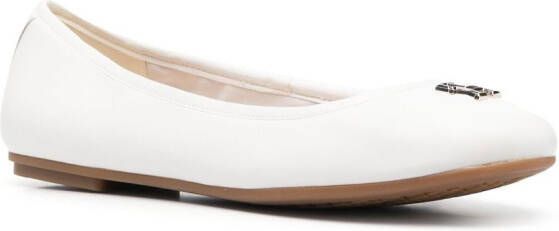 Tommy Hilfiger logo plaque ballerina shoes White