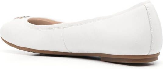 Tommy Hilfiger logo plaque ballerina shoes White