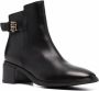 Tommy Hilfiger logo-plaque heeled leather ankle boots Black - Thumbnail 2