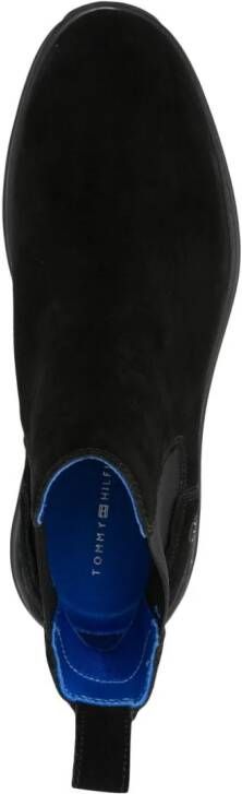 Tommy Hilfiger logo-plaque leather boots Black