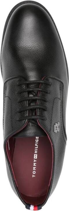 Tommy Hilfiger logo-plaque leather derby shoes Black