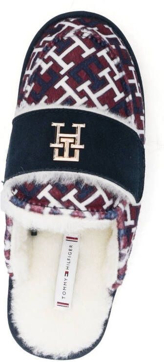 Tommy Hilfiger logo-plaque mule slippers Red