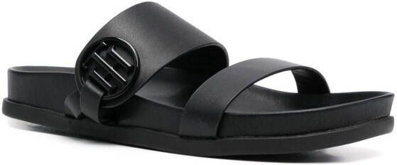 Tommy Hilfiger logo-plaque open-toe 20mm sandals Black