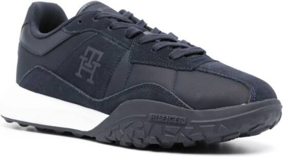Tommy Hilfiger logo-print leather sneakers Blue