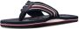 Tommy Hilfiger logo-print striped flip flops Blue - Thumbnail 5