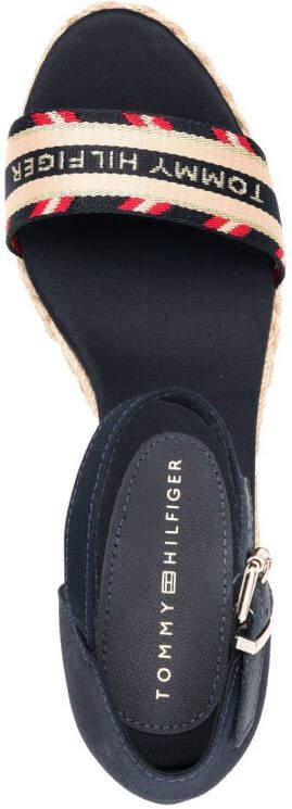 Tommy Hilfiger logo-strap wedge sandals Blue
