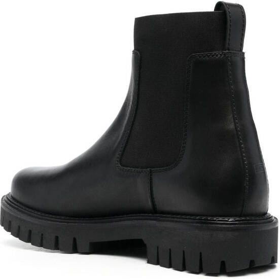 Tommy Hilfiger lug-sole leather Chelsea boots Black