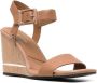 Tommy Hilfiger metallic-detail leather wedge sandals Brown - Thumbnail 2