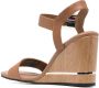 Tommy Hilfiger metallic-detail leather wedge sandals Brown - Thumbnail 3