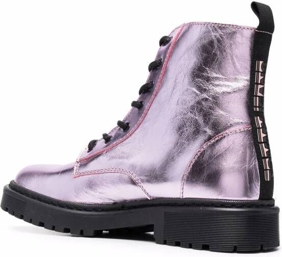 Tommy Hilfiger metallic-finish ankle boots Pink