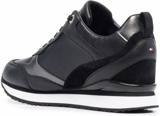 Tommy Hilfiger metallic wedge heel trainers Black