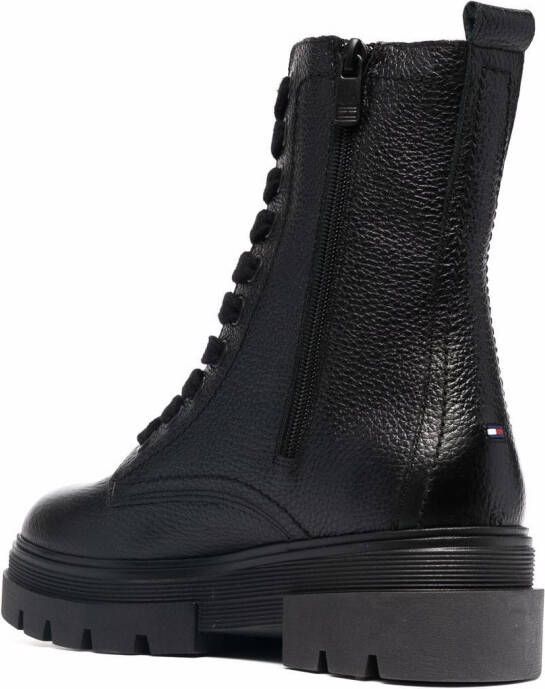 Tommy Hilfiger monochromatic lace-up boots Black