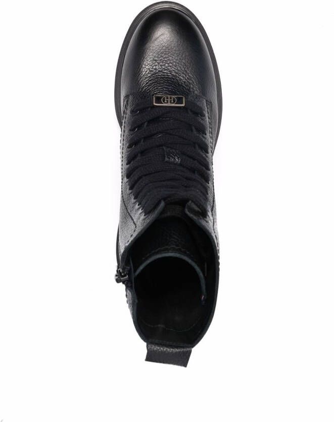 Tommy Hilfiger monochromatic lace-up boots Black