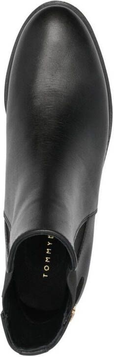 Tommy Hilfiger monogram-plaque ankle boots Black