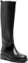 Tommy Hilfiger monogram-plaque leather knee-high boots Black - Thumbnail 2