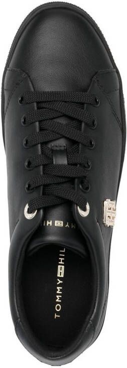 Tommy Hilfiger monogram-plaque low-top sneakers Black