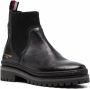 Tommy Hilfiger Outdoor Knit flat leather ankle boots Black - Thumbnail 2