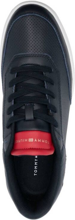 Tommy Hilfiger perforated leather lace-up sneakers Blue