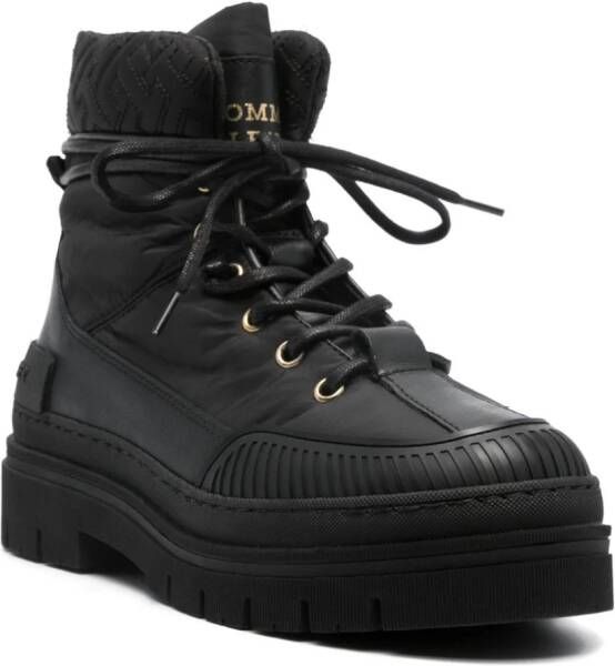 Tommy Hilfiger quilted panelled boots Black