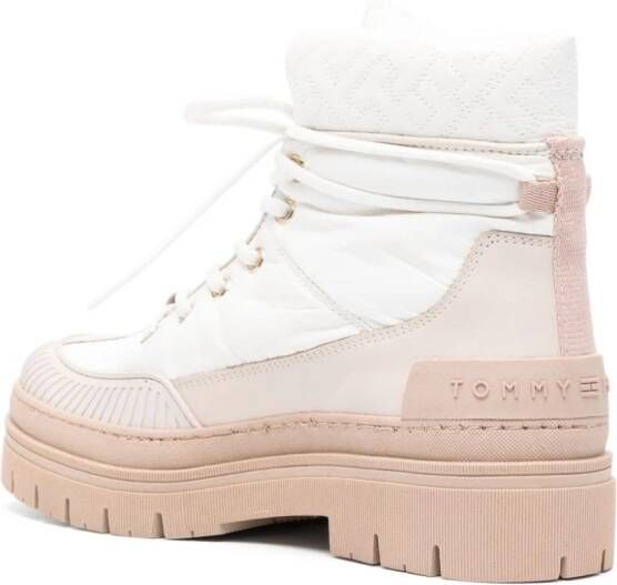Tommy Hilfiger quilted panelled boots White