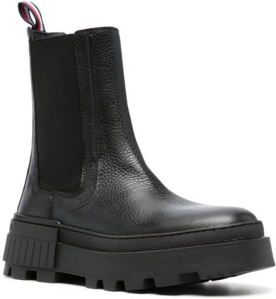 Tommy Hilfiger round-toe leather ankle boots Black