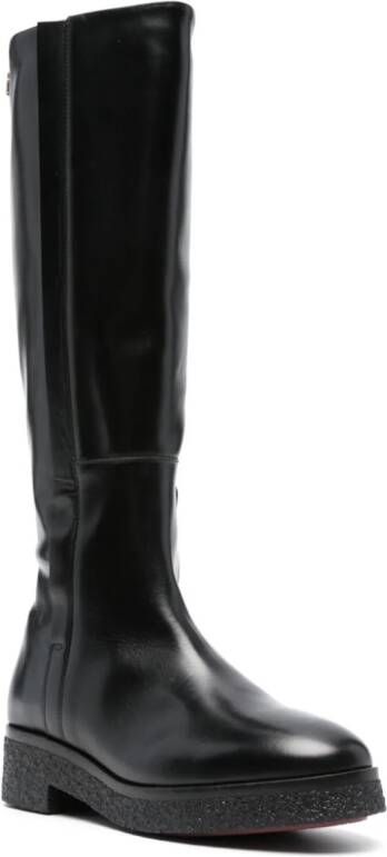 Tommy Hilfiger round-toe leather boots Black