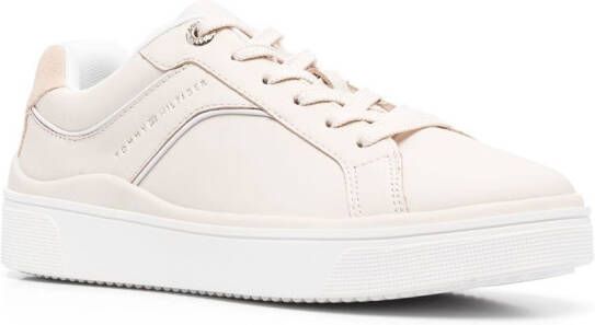 Tommy Hilfiger round-toe leather sneakers Neutrals